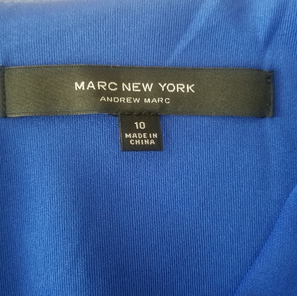 Andrew Marc NY Royal Blue V Neck Beaded Dress 10 - Picture 4 of 7